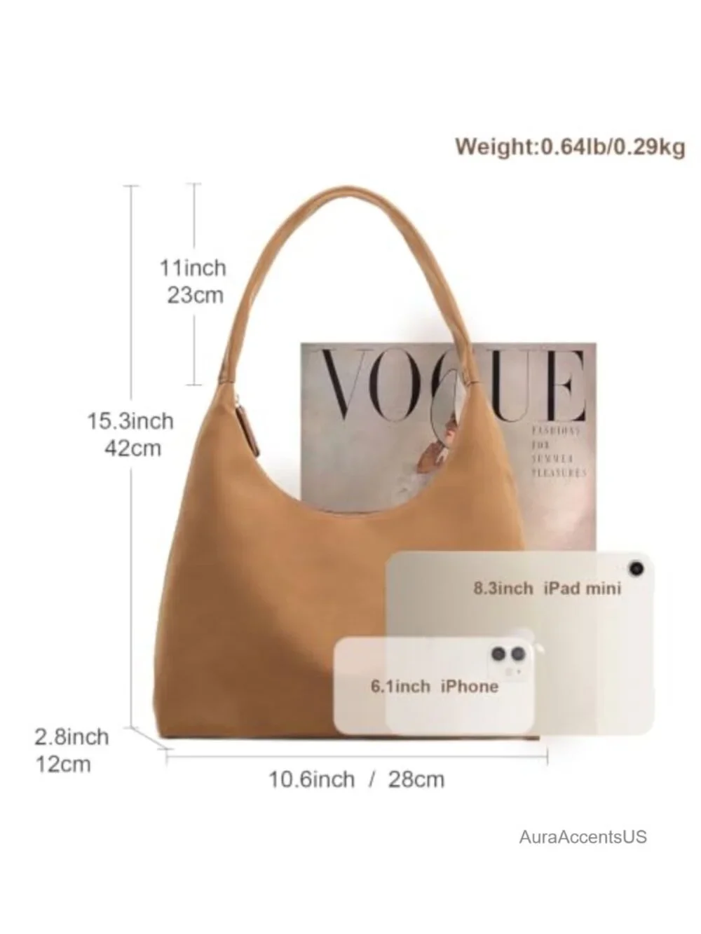 Y2K Small Hobo Bag Crescent Purse Faux Suede Shoulder Bag Boho Everyday